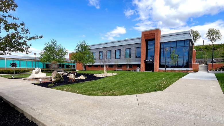 The PAW Center and the Lion Shrine on the campus of Penn State DuBois.